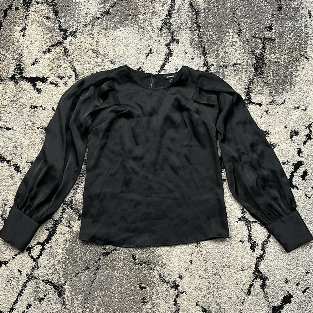 Long Sleeve Satin Blouse